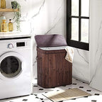 SONGMICS Bamboo Laundry Hamper with Lid, 100L, with Handles - Image 2