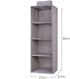 Tinyuet Hanging Closet Organizer, 4-Shelf Collapsible Hanging Closet Shelves, Hanging Organizer for Closet & RV, 31.5" H X 10.6" W X 10.6" D - Gray - Image 2