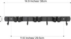 voze 3 Racks and 4 Hooks Mop and Broom Holder Wall Mount, Self Adhesive Heavy Duty Broom Organizer Storage Tool Racks for Kitchen Garden Laundry Garage - Image 4