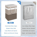 BlissTotes 3-Pack Laundry Basket, Collapsible Laundry Hamper, Khaki, 100L - Image 3
