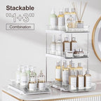 Delamu 2-Tier Multi-Purpose Bathroom Under Sink Organizers and Storage, Stackable Kitchen Pantry Organization, Pull Out Medicine Cabinet Organizer with Movable Dividers, White, 4Pack - Image 3