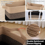 OIAHOMY Cotton Rope Storage Baskets for Organizing Black & Brown 3-Pack - Image 6