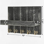 Rebee Vision Key Holder Wall Mount with Shelf for Living Room, Old Black - Image 2