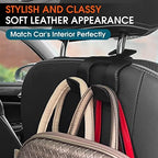 Car Headrest Hooks for Purses and Bags, Upgraded 2 in 1 Cars Back Seat Head Rest Hanger Vehicle Leather Organizer Storage Holder Hook Matching Cars Interior, 1-Pack, Black - Image 3