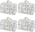 VENO 4 Pack Heavy Duty Moving Bags, Extra Large Storage Bags with Reinforced Handles & Strong Zippers, Foldable & Reusable Moving Box Alternative for Clothes & Dorm Storage by Veno