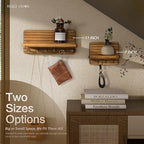 Rebee Vision Key Holder Wall Mount with 6 Hooks for Entryway, Light Brown - Image 3