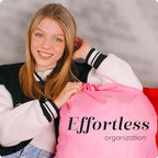 Nylon XL Laundry Bag - Locking Drawstring Closure and Machine Washable. These Large Bags will Fit a Laundry Basket or Hamper and Strong Enough to Carry up to Three Loads of Clothes (Pink 22" x 32") - Image 3