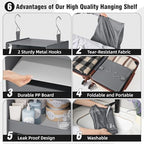 GRANNY SAYS 4-Shelf Hanging Organizer, Closet Hanging Shelves, Closet Hanging Storage Organizers, Organization for Bedroom, Living Room, Baby Nursery, Camper Accessories, Gray, 1-Pack | 44 lb Capacity, No-Sag Support, Keeps Clothes Neat, Folds Flat, Fi... - Image 4