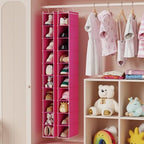 MAX Houser 2 Pack 10 Tier Slim Hanging Shoe Organizer Pink | Foldable Hanging Shoe Storage Shelf with 2 Metal Hooks, Space Saving Storage for Narrow Space - Image 5