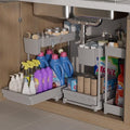 Sevenblue 3-Pack 2-Tier L-Shaped Under Sink Organizers with Sliding Drawers by Sevenblue