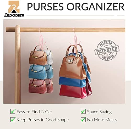 ZEDODIER 2 Pack Purse Hanger, Purse Organizer for Closet, Holds 12 Bags - Image 2