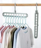 Space Saving Clothes Hangers | 4 Pack Sturdy Cascading Hangers with 9 Holes for Heavy Clothes | Closet Organizers and Storage | Durable Premium Quality Plastic | 4 Pack - Grey - Image 2