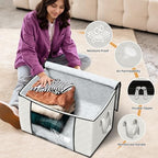 Fab totes 90L Clothes Storage, Foldable Thick Fabric Blanket Storage Bags | Foldable Containers with Zippers,Window and Handles for Organizing Bedroom, Closet, Comforter, Bedding,Dorm essentials - Image 4