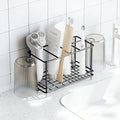 Toothbrush Holders Toothpaste Organizer Bathroom Accessories with Hooks by Heagoale