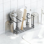 Toothbrush Holders Toothpaste Organizer Bathroom Accessories with Hooks by Heagoale