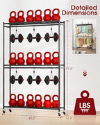 Sakugi Clothes Rack - 45.2" x 12.2" x 79.5" Clothing Rack with Shelves & Wheels, Multi-Functional Wardrobe Closet with Hooks, Sturdy Metal Garment Rack for Bedroom, Laundry, Balcony (Black) - Image 2
