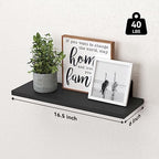 WOPITUES Floating Shelves Set of 6 for Wall Decor & Storage, Black - Image 3