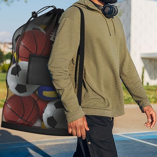 Extra Large Mesh Ball Bag, Heavy Duty 40"x30" Hold 10-12 Soccer Basketball - Image 5