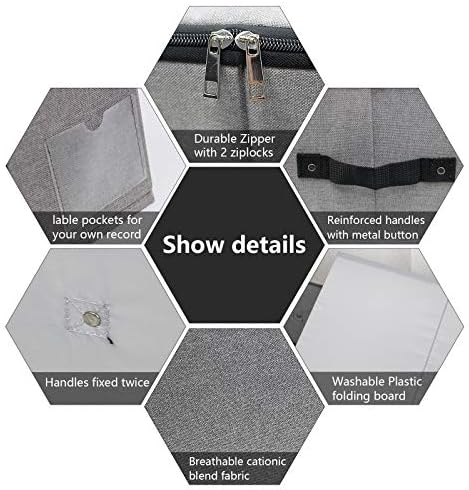 AMJ 29.5"*15"*7", Blanket, Duvets, Winter Clothes Storage Box for Under Bed, Top Wardrobe Organizer, Dark Gray - Image 3