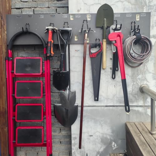 3-H Super Heavy Duty Garage Wall Hooks 18 Pack, One-Piece Construction Garage Wall Hooks, Garage Hanger & Organizer Wall Mount for Ladders, Bikes, Chairs, WeedEaters, Shovels, Garden Tools (Black) - Image 4