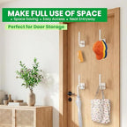 Hat Racks for Wall, 6 Pack Wall Hat Organizer, Adhesive Hat Holde for Door - Image 5
