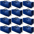 Cosy Family 12 Pack Heavy Duty Moving Bags with Backpack Straps - Strong Handles & Zippers, Storage Totes For Space Saving, Fold Flat, Alternative to Moving Box (X-Large-Set of 12, Blue) by Cosy+Family