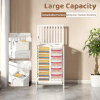 Laundry Hamper with Lid (16.9 * 13 * 26.5inches) Large Bamboo Laundry Bin Basket 85L Clothes Hamper with 1 Removable Bag Storage baskets for Bathroom (White) - Image 3