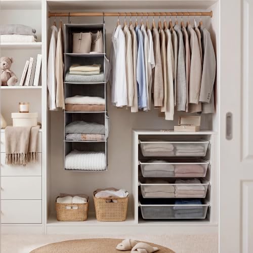 StorageWorks Hanging Closet Organizer for Small Closets, 5 Shelf | Add More Storage to Small Closets with 5 Reinforced Shelves, Perfect for Bedroom, Dorm and RV, Gray - Image 2