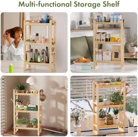 AmazerBath Bamboo Over The Toilet Storage Shelf - 3-Tier Bathroom Organizers and Storage Shelves, 2 in 1 Dual Stable Above Over Toilet Bamboo Shelf Home Storages Rack for Small Bathroom, Space Saver - Image 6