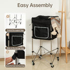 Laundry Cart with Wheels, 35.9" No-Bend Rolling Cart, Black - Image 6