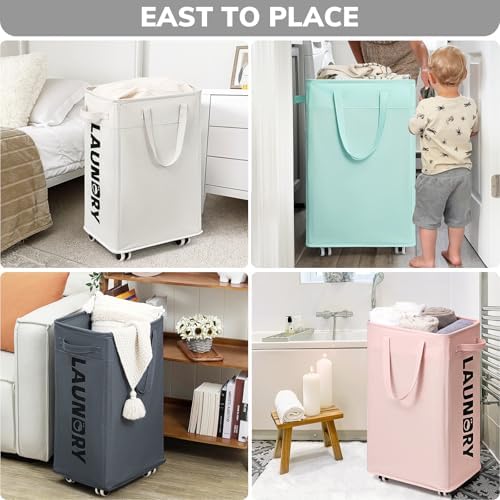 Goodpick 2-Pack Rolling Laundry Basket with Removable Wash Bag, 75L - Image 6