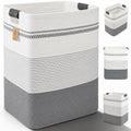 Laundry Hamper, Cotton Rope Laundry Basket with Leather Handles, 25.1-Gallon/95 L Large Clothes Hampers for Laundry, Woven Laundry Baskets for Blankets, Clothing, Bedroom, Living Room, Nursery by ARATECHOME