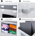 Univivi Larger Fabric Collapsible Storage Bins, Foldable Storage Boxes with Lids, Storage Cube Organizer Basket for Home, Closet, Bedroom(Gray, 17“ x 12” x 12") - Image 4