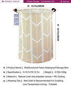 Wheat Laundry Hamper Large Canvas Fabric Storage Basket - Image 2