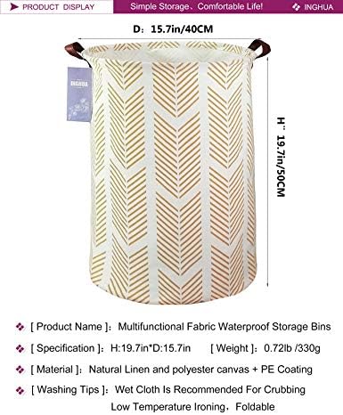Wheat Laundry Hamper Large Canvas Fabric Storage Basket - Image 2