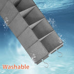 Large Hanging Sweater Organizer for Closet,Collapsible 6-Shelf Hanging Closet Shelves with Drawers, Washable (Grey-5 Shelf) - Image 6