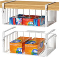 AmonHouseware 2Pack Under Shelf Storage Basket Organizer, White by AmonHouseware