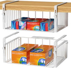 AmonHouseware 2Pack Under Shelf Storage Basket Organizer, White by AmonHouseware