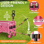 Collapsible Wagon Cart with All-Terrain Wheels, 380LBS Capacity - Image 5