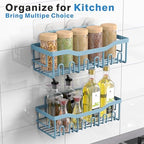 EUDELE Shower Caddy 2 Pack, Adhesive Shower Organizer for Home Decor & Kitchen Organizers, No Drilling, Rustproof Stainless Steel Bathroom Shelves - Image 6