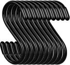 DINGEE 20 Pack Rubber Coated S Hooks for Hanging Plants,Heavy Duty S Hook,Non Slip 3 Inch Closet S Hooks,Steel Metal Black Vinyl Coated Small Hanging Hook for Jeans Pots and Pans Coffee Cups by DINGEEUtilityHook