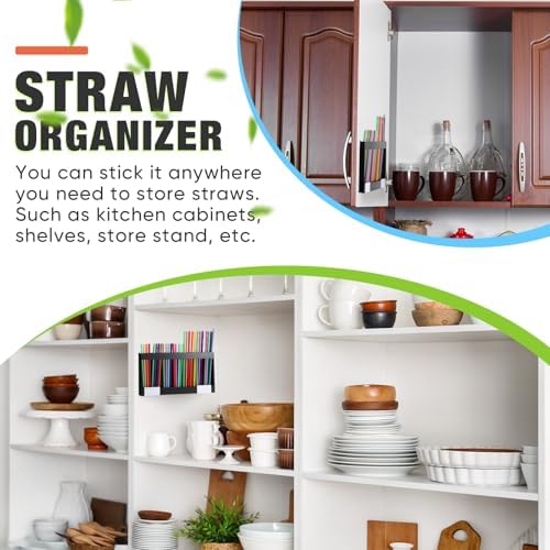 Qinyoung Acrylic Straw Holder for Cabinet Door,Classic,Extra Large,Black - Image 6