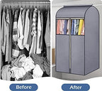 SLEEPING LAMB 43'' Garment Bags for Closet Storage with Zippers Completely Closed Wardrobe for Hanging Clothes Suits Coats Cover, 2 Packs, Grey(Hanging Rod Not Included) - Image 6
