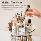 Delamu 3 Tier Rotating Makeup Organizer for Vanity, Bathroom Counter Organizer with Stackable Design, Spinning Skincare Organizer for Bathroom Countertop, Perfume Cosmetic Storage, Clear - Image 6