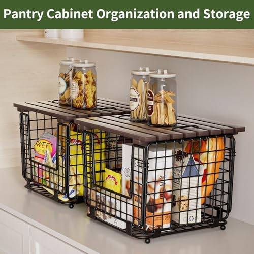 2 Pack Stackable Potato Onion Bins, Pantry Organizers and Storage - Image 2