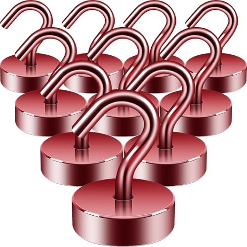 Neosmuk Magnetic Hooks Steel Tube Design for Cruise,40lb+ Red,10 Pack by Neosmuk