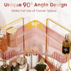 Delicate Pink 2-Tier Corner Counter Organizer Bathroom Organizers - Image 3