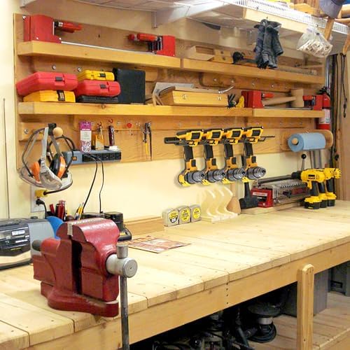 UNITEDPOWER Wall Mounted Power Tool Organizer Holder, Heavy Duty Utility Storage Rack for Battery Powered Hand Tools, Cordless Drill Rack, Workshop, Shed, Garage - Image 7
