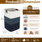 Laundry Hamper 96L Extra Large Laundry Basket, Woven Blanket Basket - Image 4