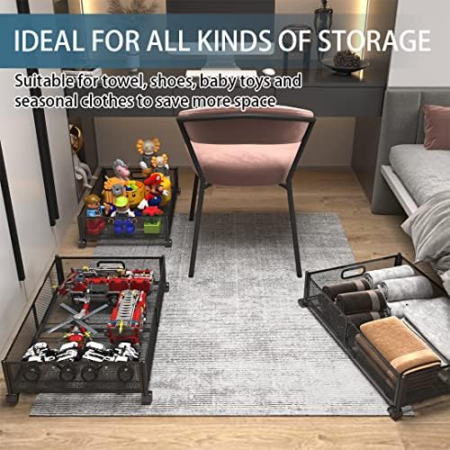 Foldable Bedroom Storage Organization with Handles - Under Bed Storage Containers with Wheels - Bins Drawer for Clothes, Blankets and Shoes - Image 6